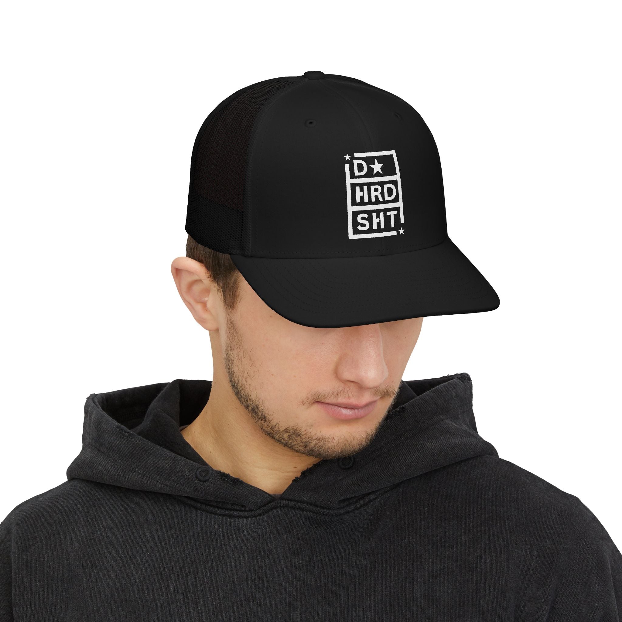 D* Hard Sh*t Trucker Cap — Bold Statement Snapback Hat